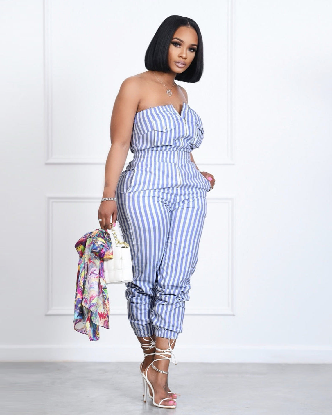 Stripe Halter Jumpsuit